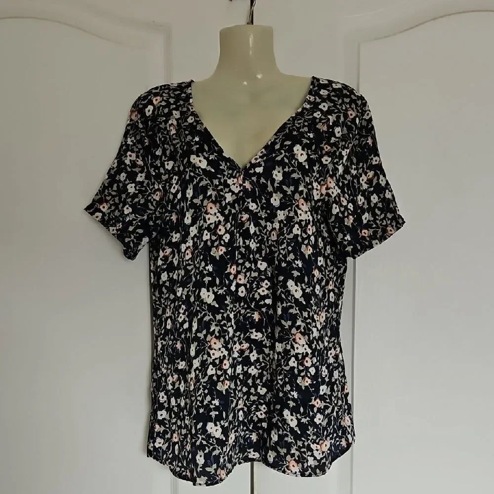 Floral Navy Blue Women's Top